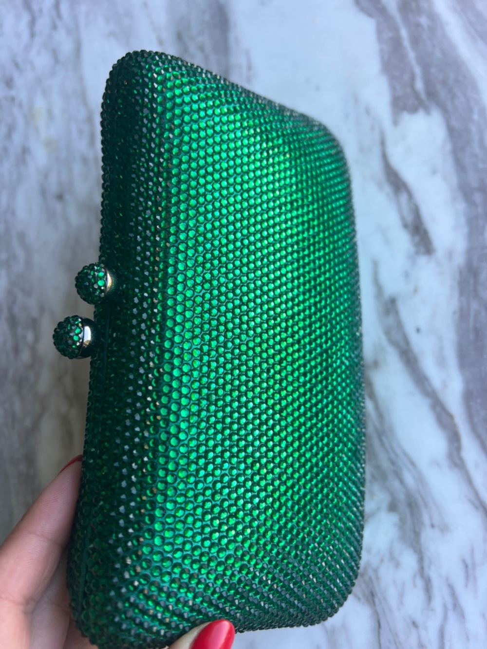 Emerald Crystal Evening Clutch - Green